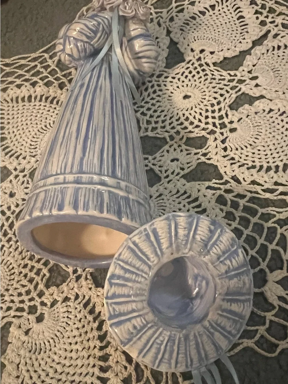 Vintage Ceramic Amish Figurine with Bouquet